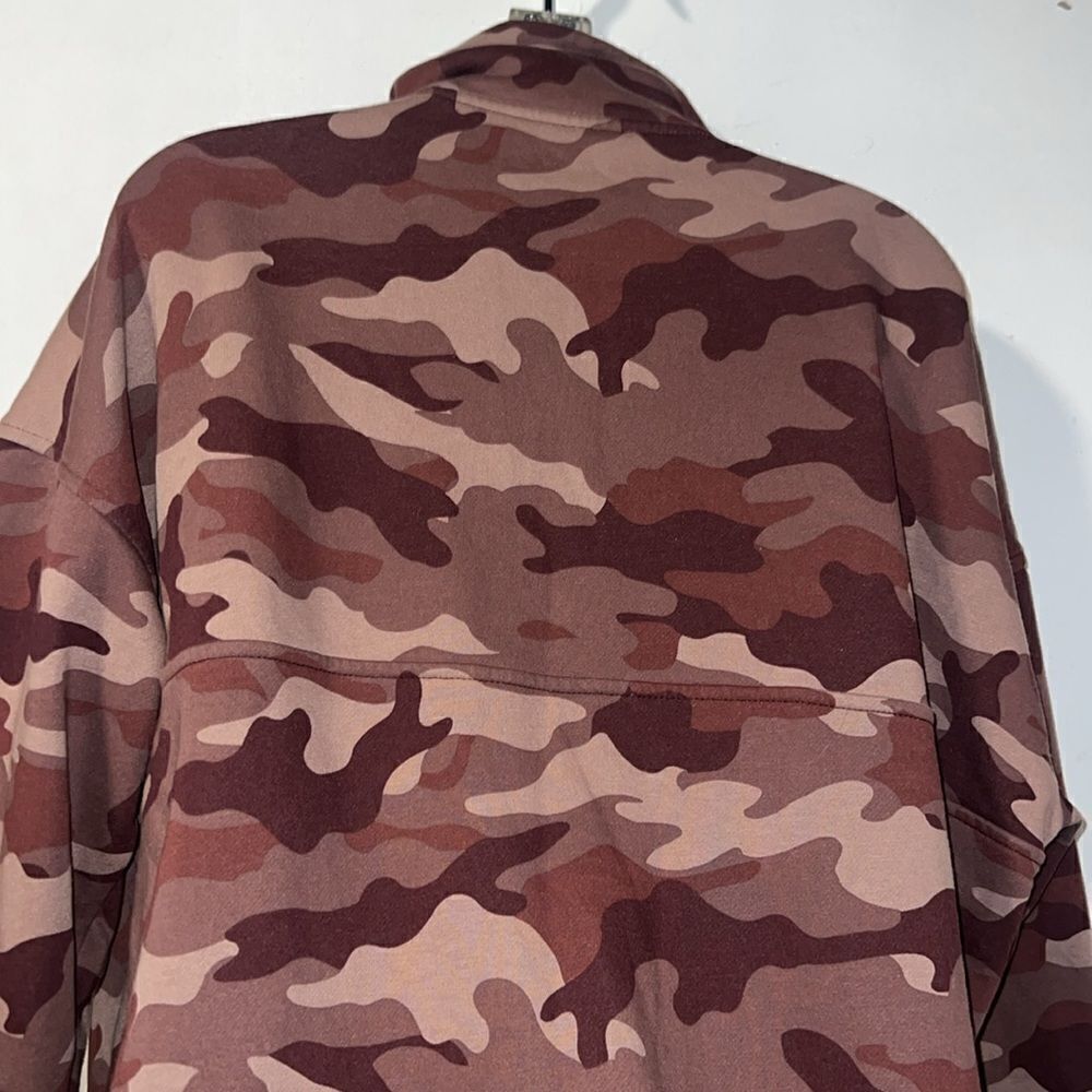 OLD NAVY Burgundy Camo 1/2 Zip Oversize French Terry Funnel Neck Sweatshirt-L - Picture 6 of 11